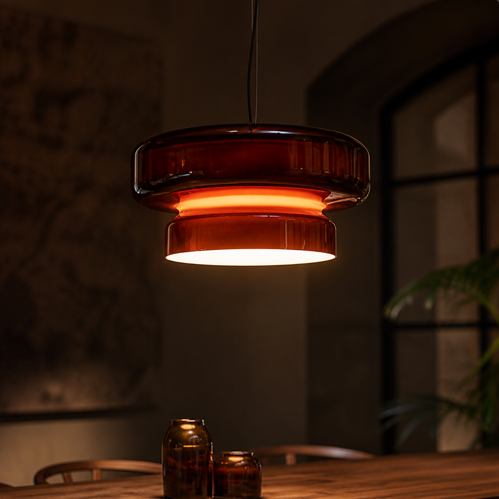 Pendant Light | Modern Glass Ring LED Chandelier | 36cm Diameter | Energy Efficient