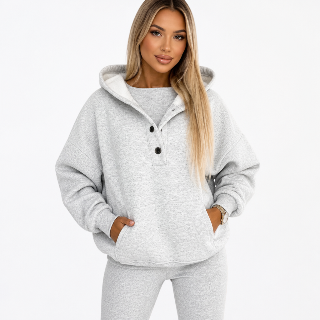 Women's Sleeveless Polyester Jumpsuit | Slim Fit | Ribbed Top, Oversized Hoodie, High-Waist Leggings | Gym Wear