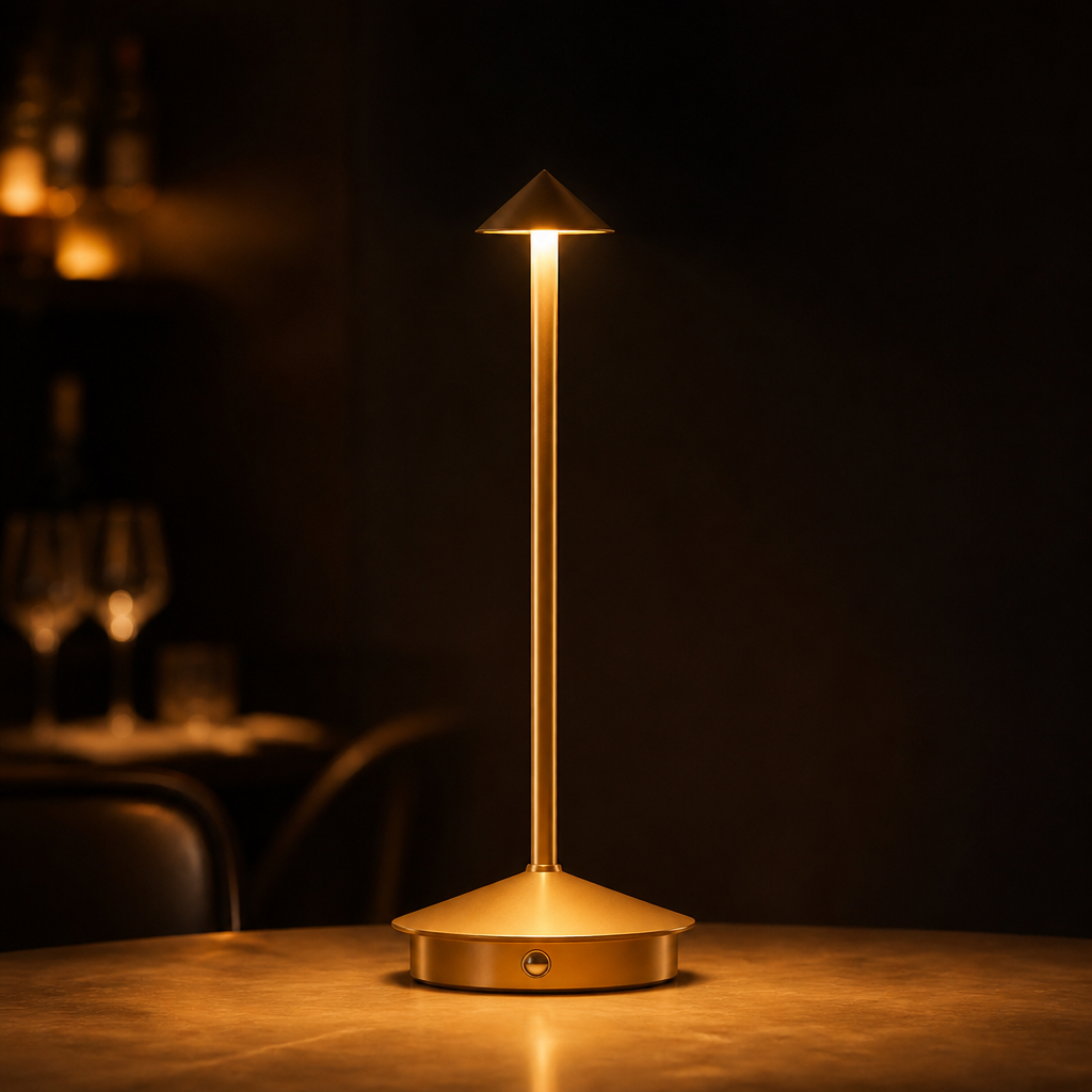 USB Touch Table Lamp | Vintage Style Dimmable LED | Metal & Acrylic | 30cm Height