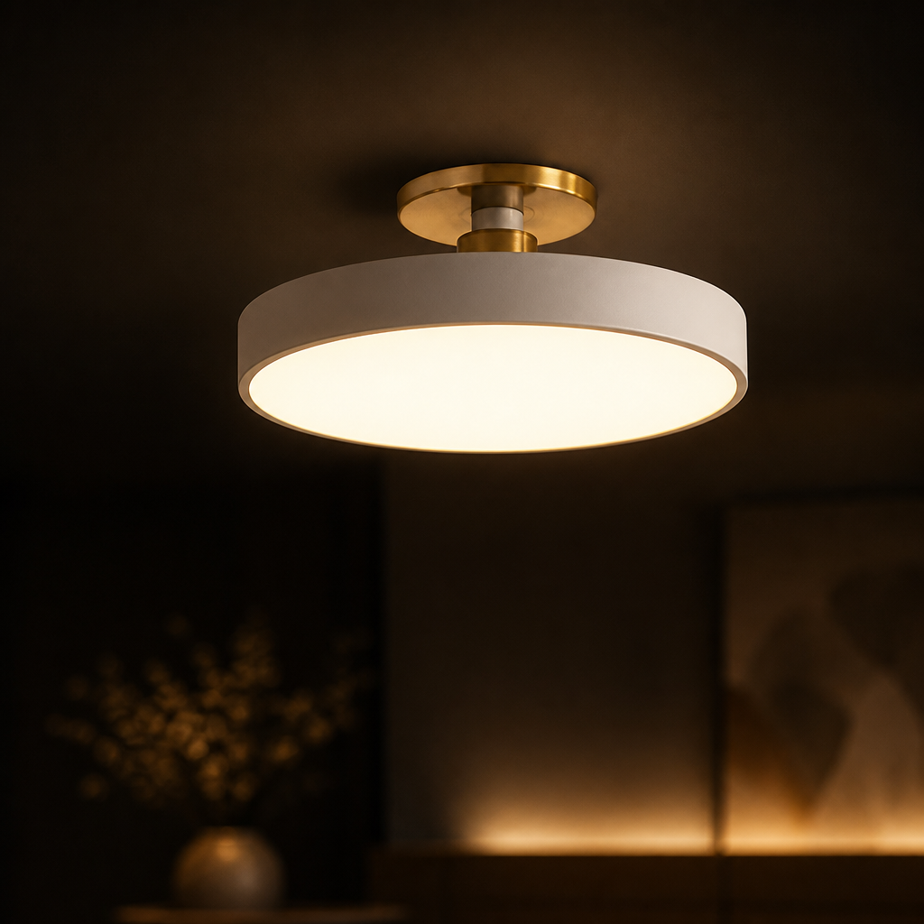 Runde LED-Deckenleuchte | Nordisches Minimalistisches Design | 30 cm Acryl-Diffusor | Energieeffizient