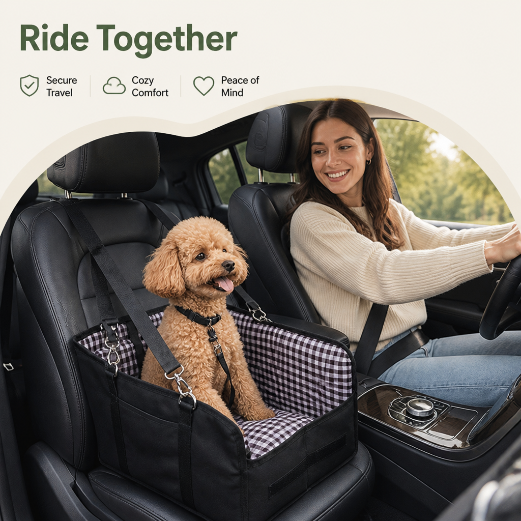DogBedHouse Safety Belt & Anti-Collapse Dog Booster Seat