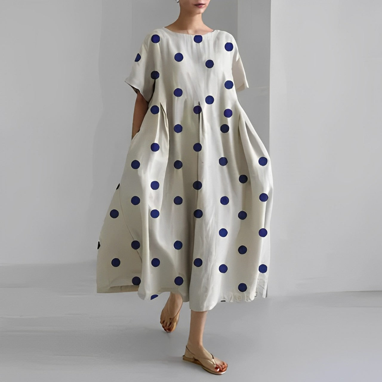 Avencea - Midi Dress with Floral Pattern