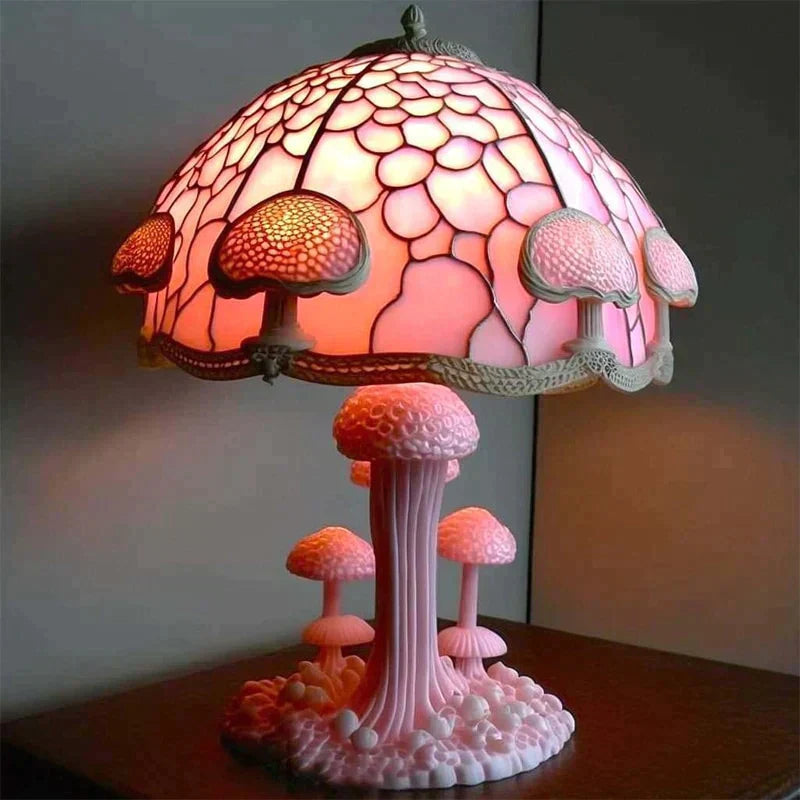 Artistic Table Lamp with Stained Glass – Play of Colors for Your Living Ambiance