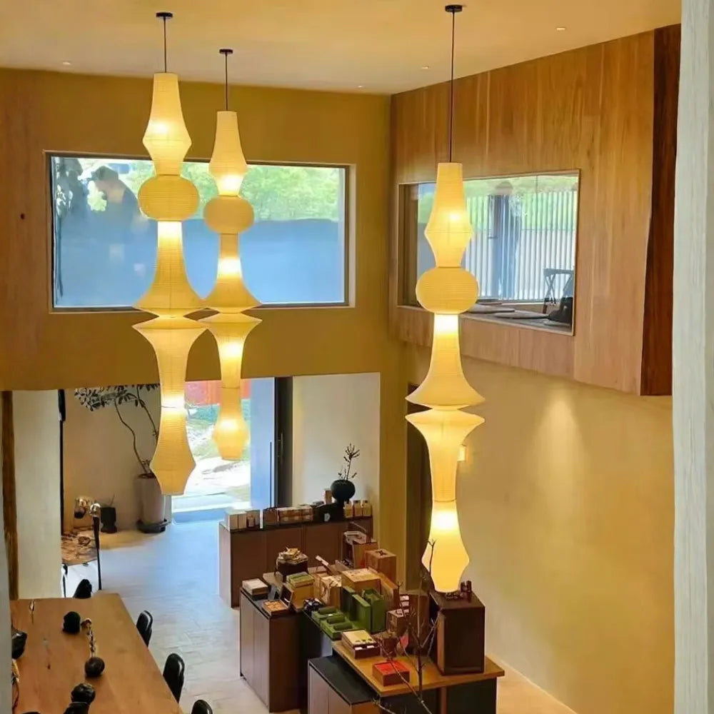 Pascal Japanese Rice Paper Pendant Lantern Light