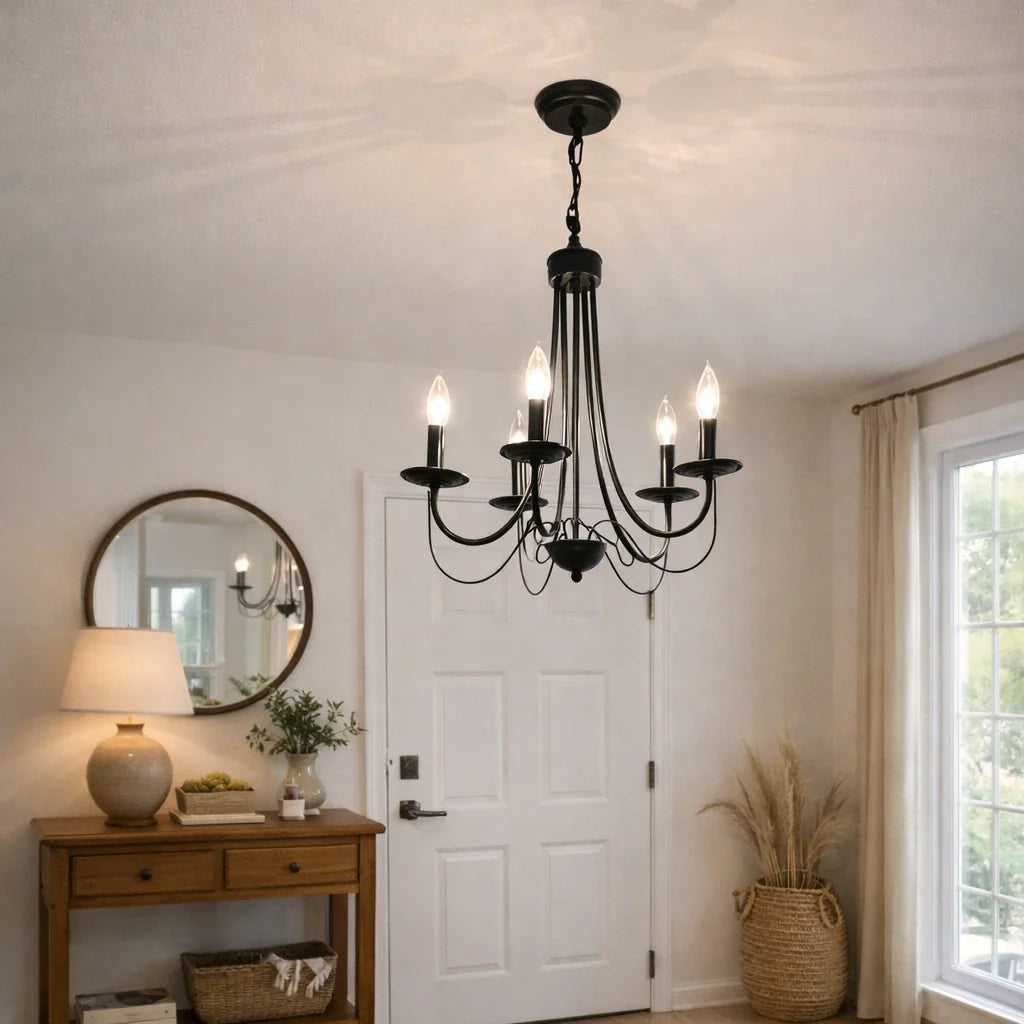 Fiona Candle Style Metal Chandelier Ceiling Light