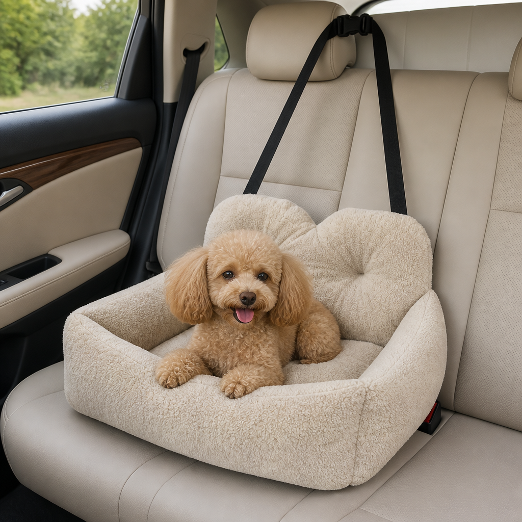 DogBedHouse Cushioned Plush Washable Car Seat Cover (Foldable Hammock)