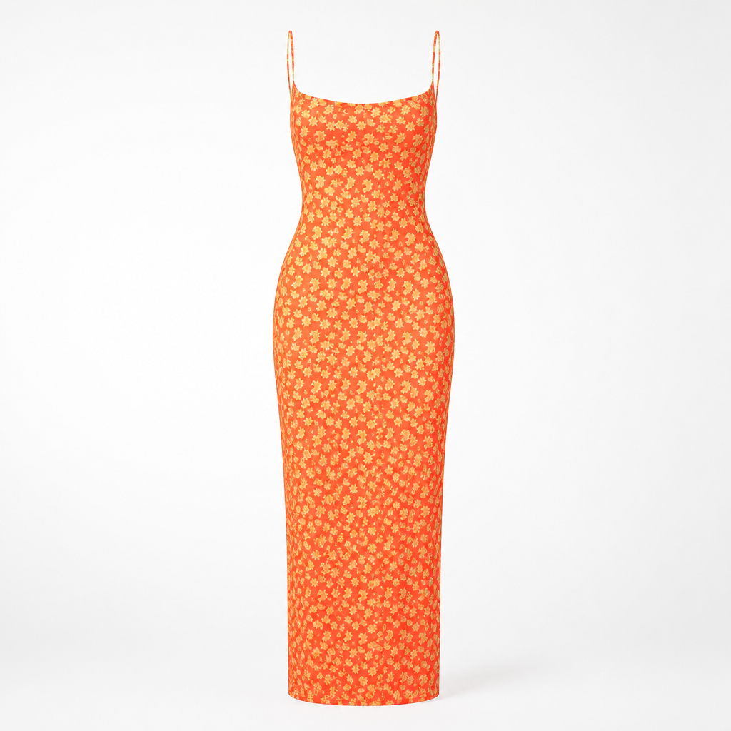 Floral Slim-Fit Backless Sundress