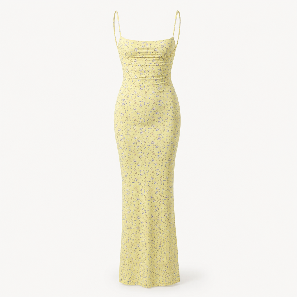 Floral Slim-Fit Backless Sundress