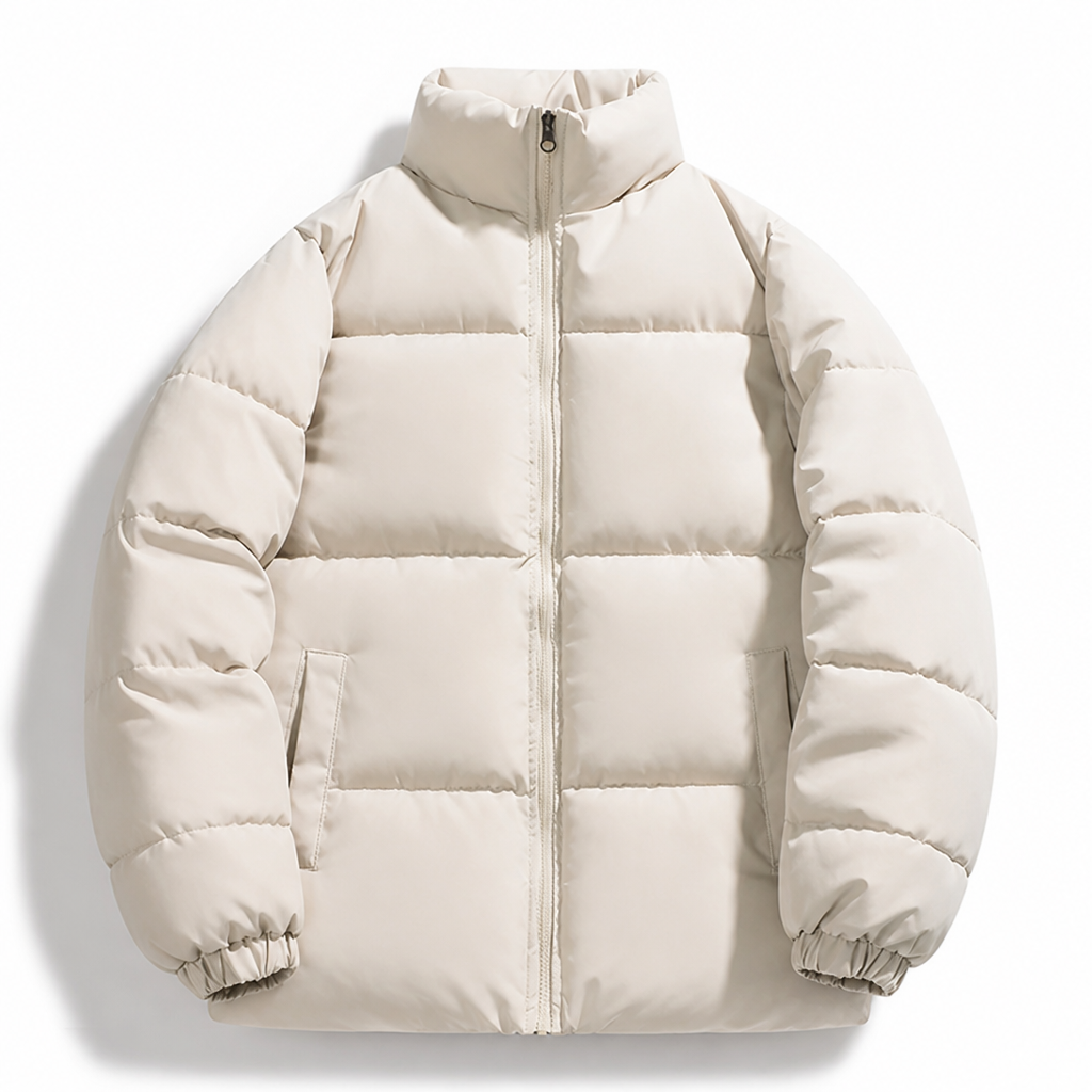 Men's Down Puffer Jacket Down-Filled | Regular Fit | High Collar, Front Zip, Insulated | Winter Coat | Smart Casual