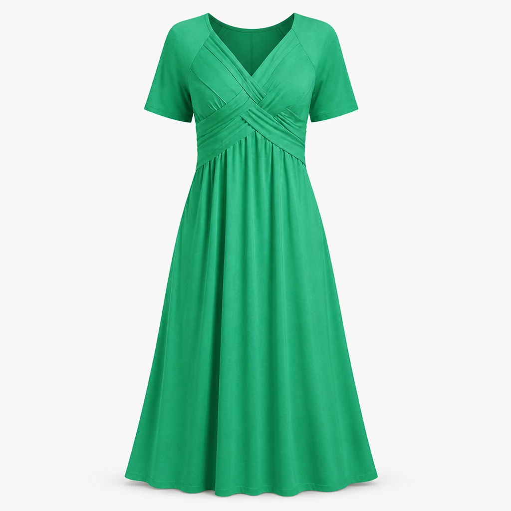 Women's Dress Built-in Tummy Control | Regular Fit | Elasticated Waist, Midi Length | Summer Dress | Wedding Guest Outfit