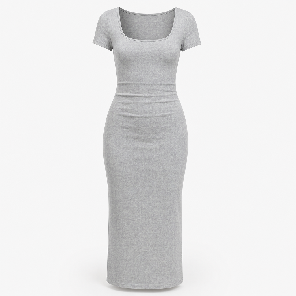 Women's Square Neck Bodycon Dress | Short Sleeve | Summer Casual | Comfortable Fit