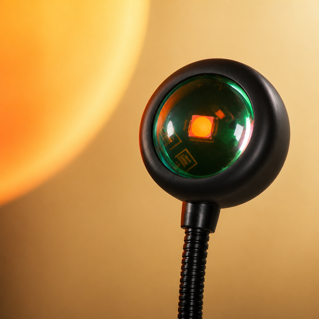 Sunset Projection Lamp | Multi-Angle Rotating Design | USB Powered & Portable Ambient Lighting