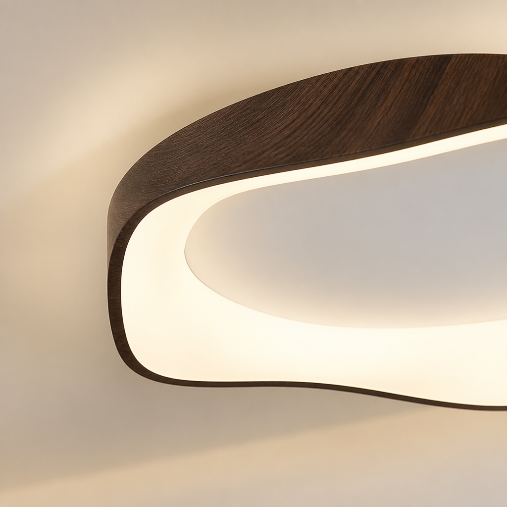 LED Ceiling Light | Modern Wood Grain Design | Dimmable & Tricolor | Bedroom Living Dining