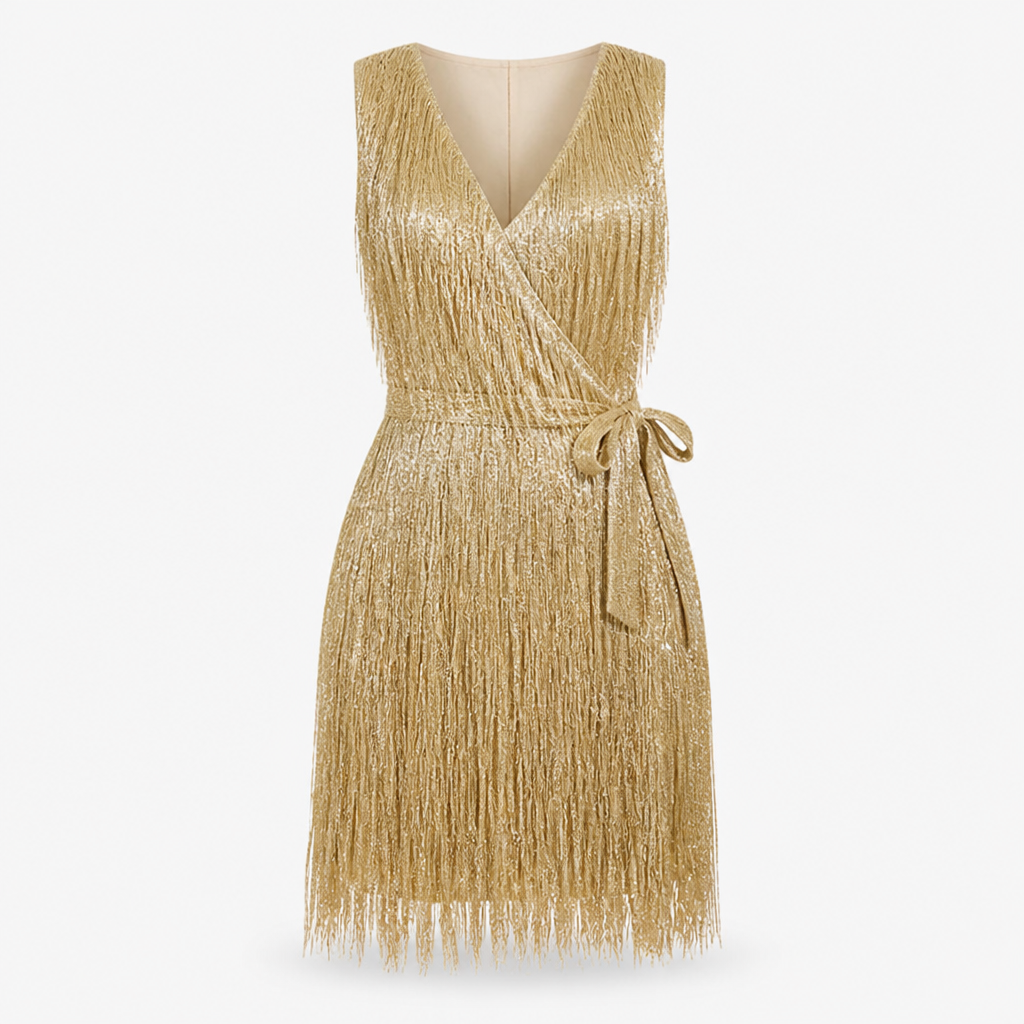 Women's V-Neck Wrap Dress | Regular Fit | Self-Tie Waist, Midi Length | Summer Dress | Wedding Guest Outfit | Evening Wear