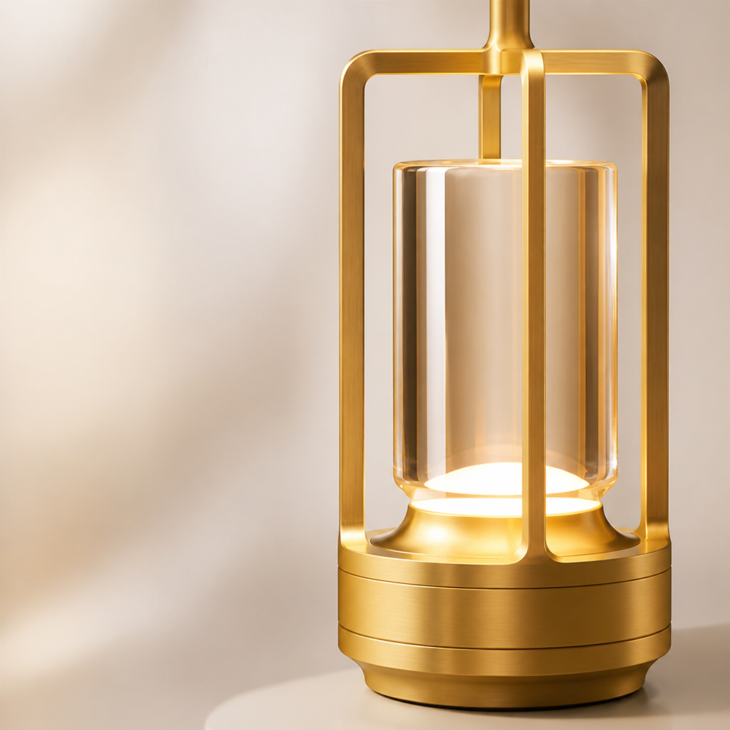 Table Lamp | Touch Sensor LED Color-Changing | Acrylic & Aluminum, USB Rechargeable Night Light