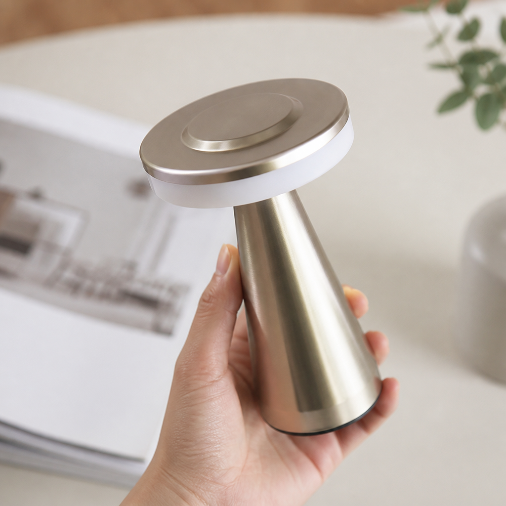 Mushroom LED Table Lamp | Touch Sensor & Color-Adjustable | USB Rechargeable Bedside Light