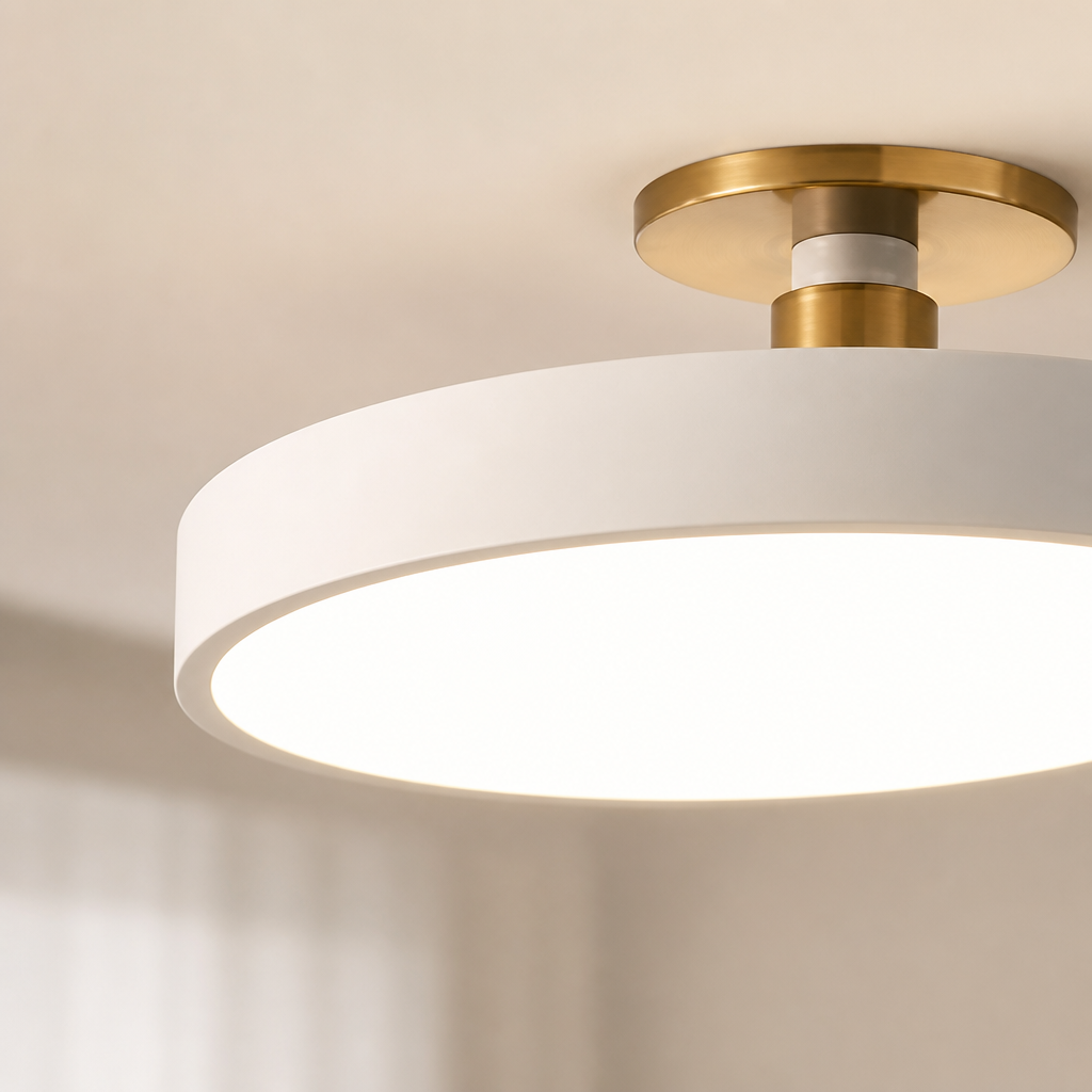 Runde LED-Deckenleuchte | Nordisches Minimalistisches Design | 30 cm Acryl-Diffusor | Energieeffizient