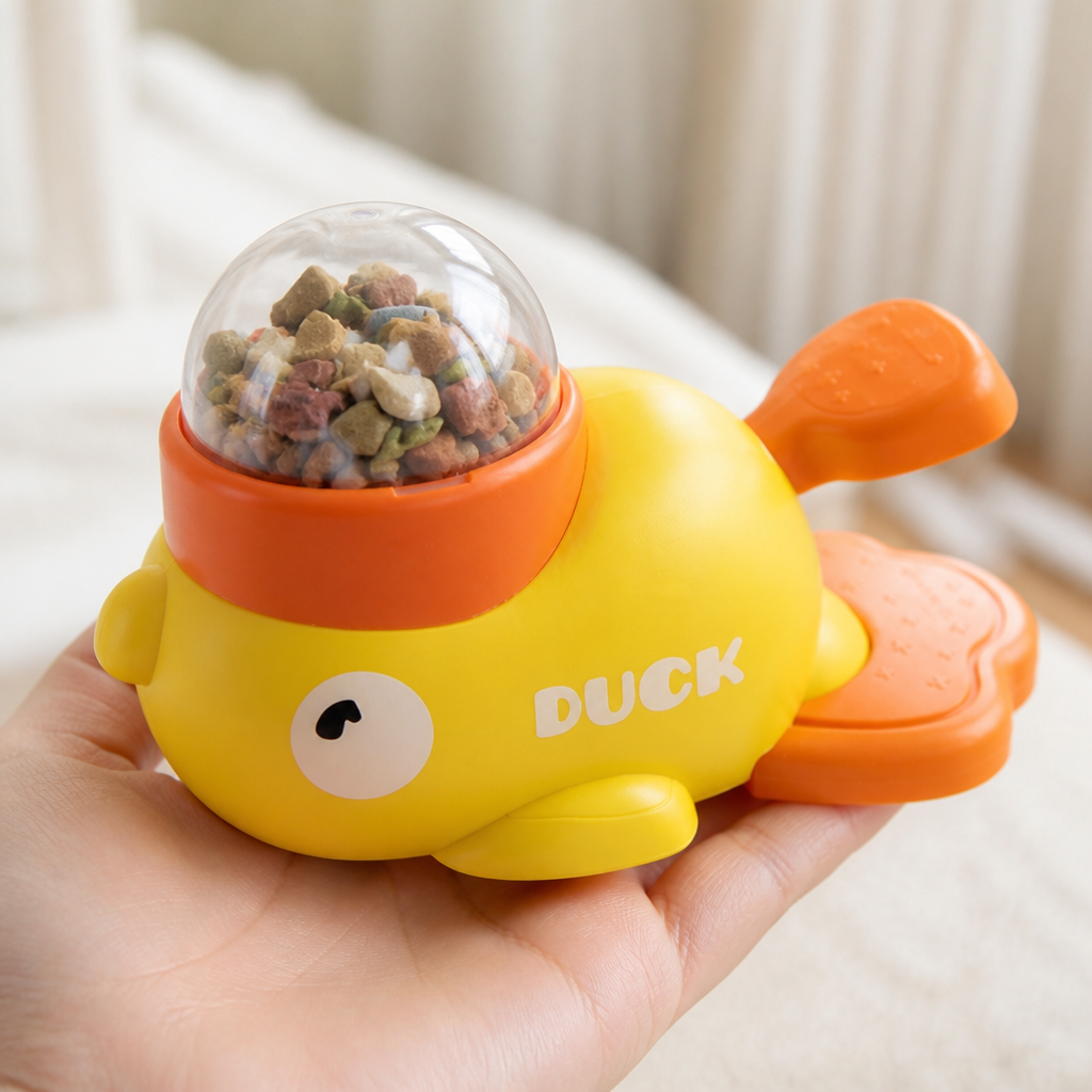 Slow-Feeding Interactive Dog Treat Dispenser (Duck-Shaped)