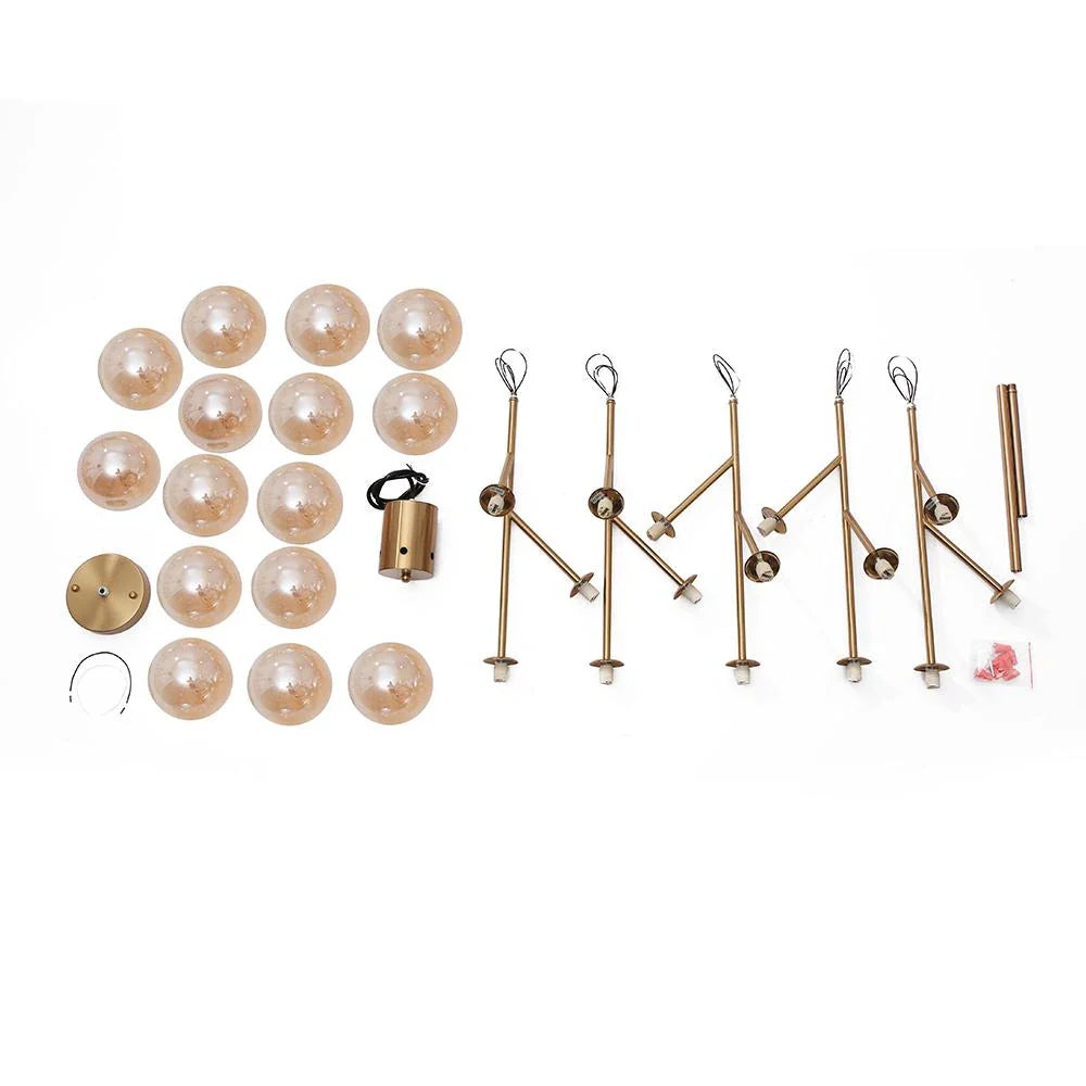 Zinnia 15-Light Mid-Century Bubble Chandelier