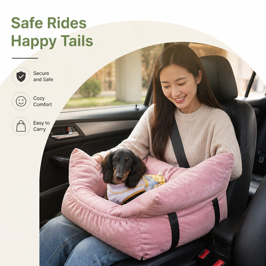 DogBedHouse Safety Harness & Multi-Carry Booster Seat (Fits Front & Back Seats)