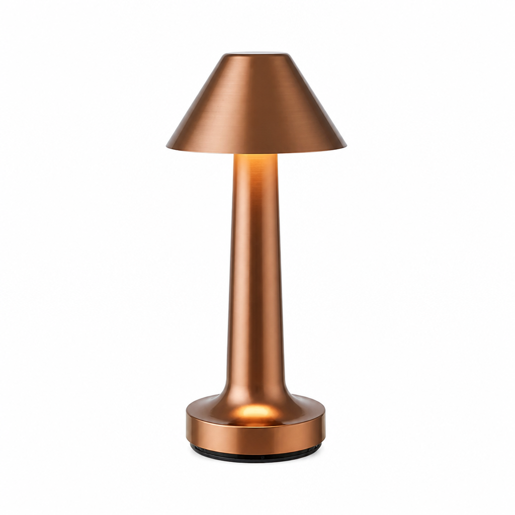 Wireless Table Lamp | Retro Dimmable Design | Metal Rechargeable | Cozy Ambient Lighting