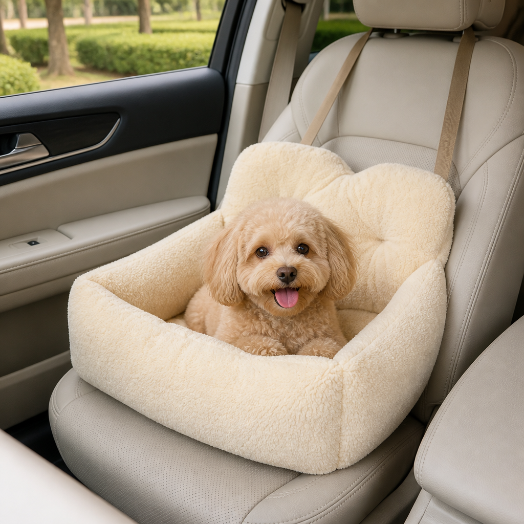 DogBedHouse Cushioned Plush Washable Car Seat Cover (Foldable Hammock)