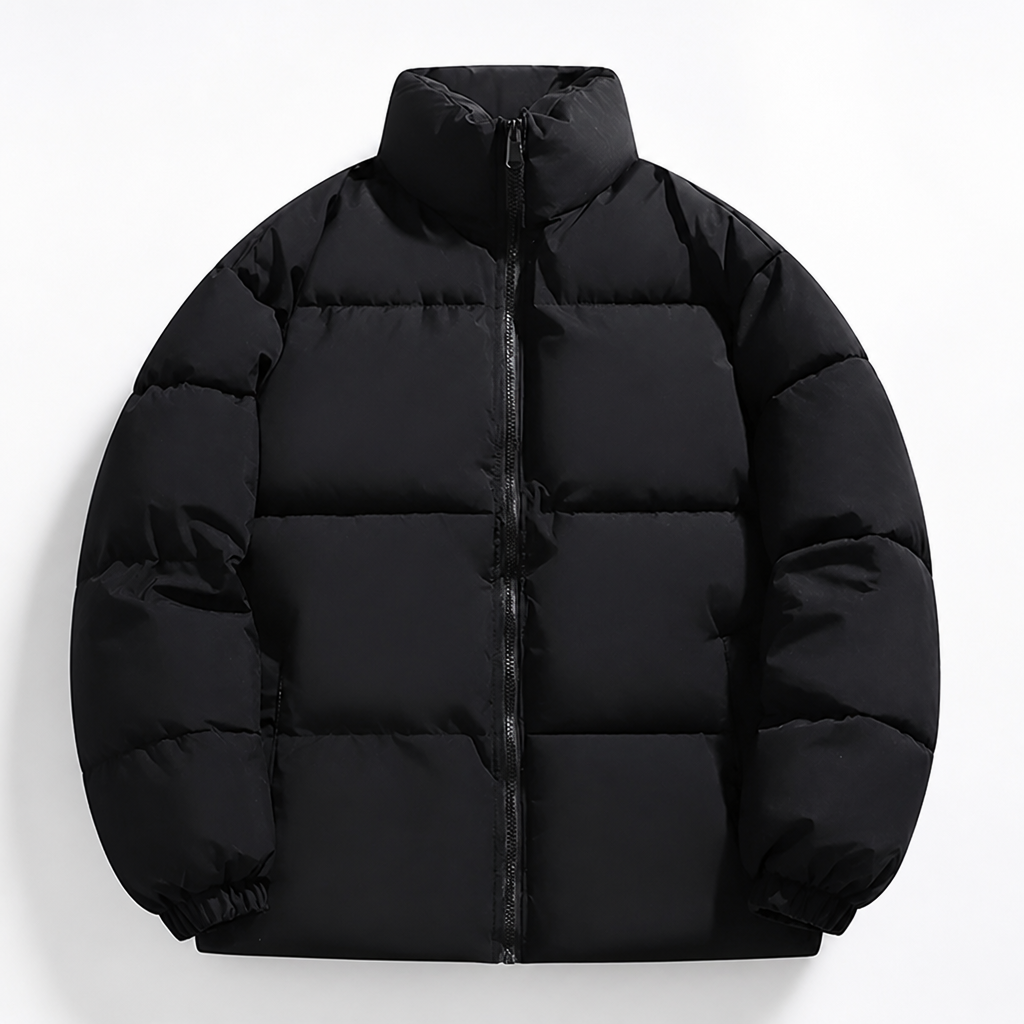 Men's Down Puffer Jacket Down-Filled | Regular Fit | High Collar, Front Zip, Insulated | Winter Coat | Smart Casual