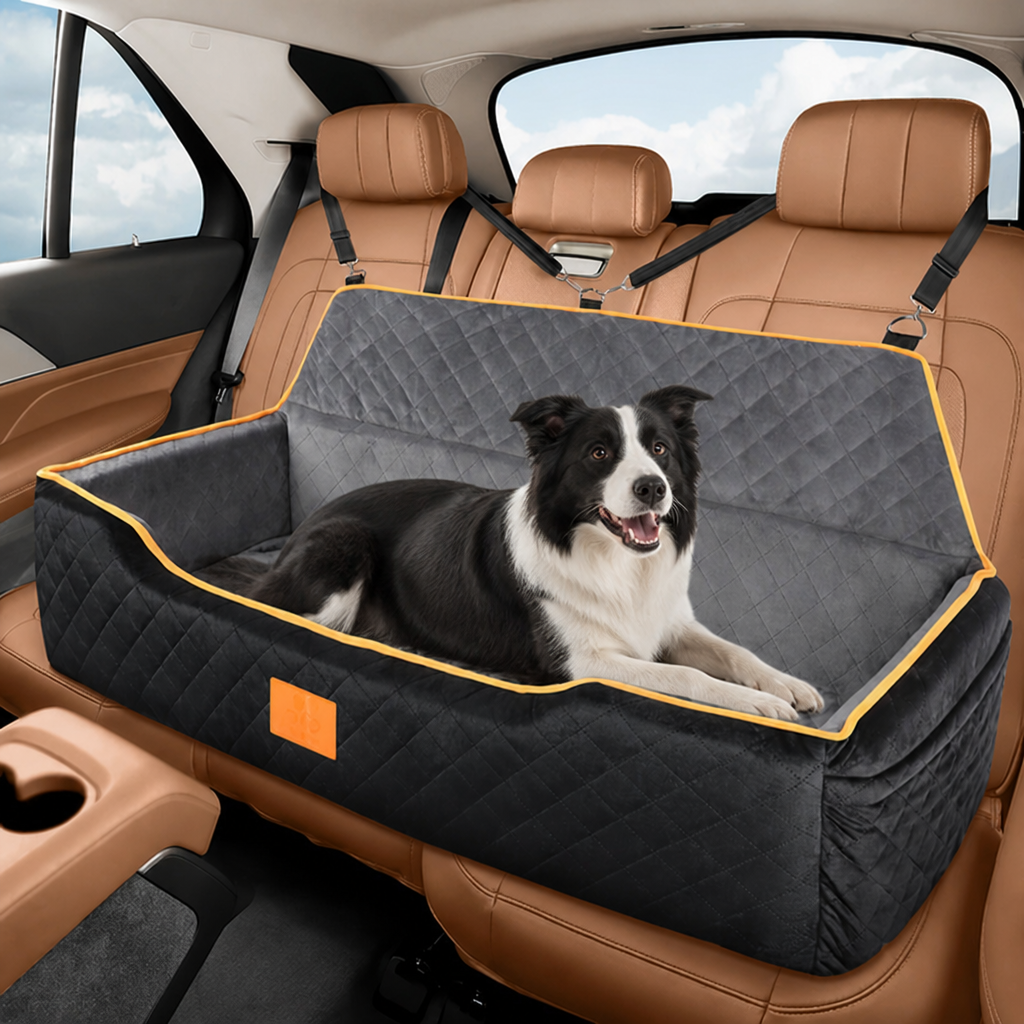DogBedHouse Thick Padded & Washable Booster Dog Car Seat (Detachable Cover)