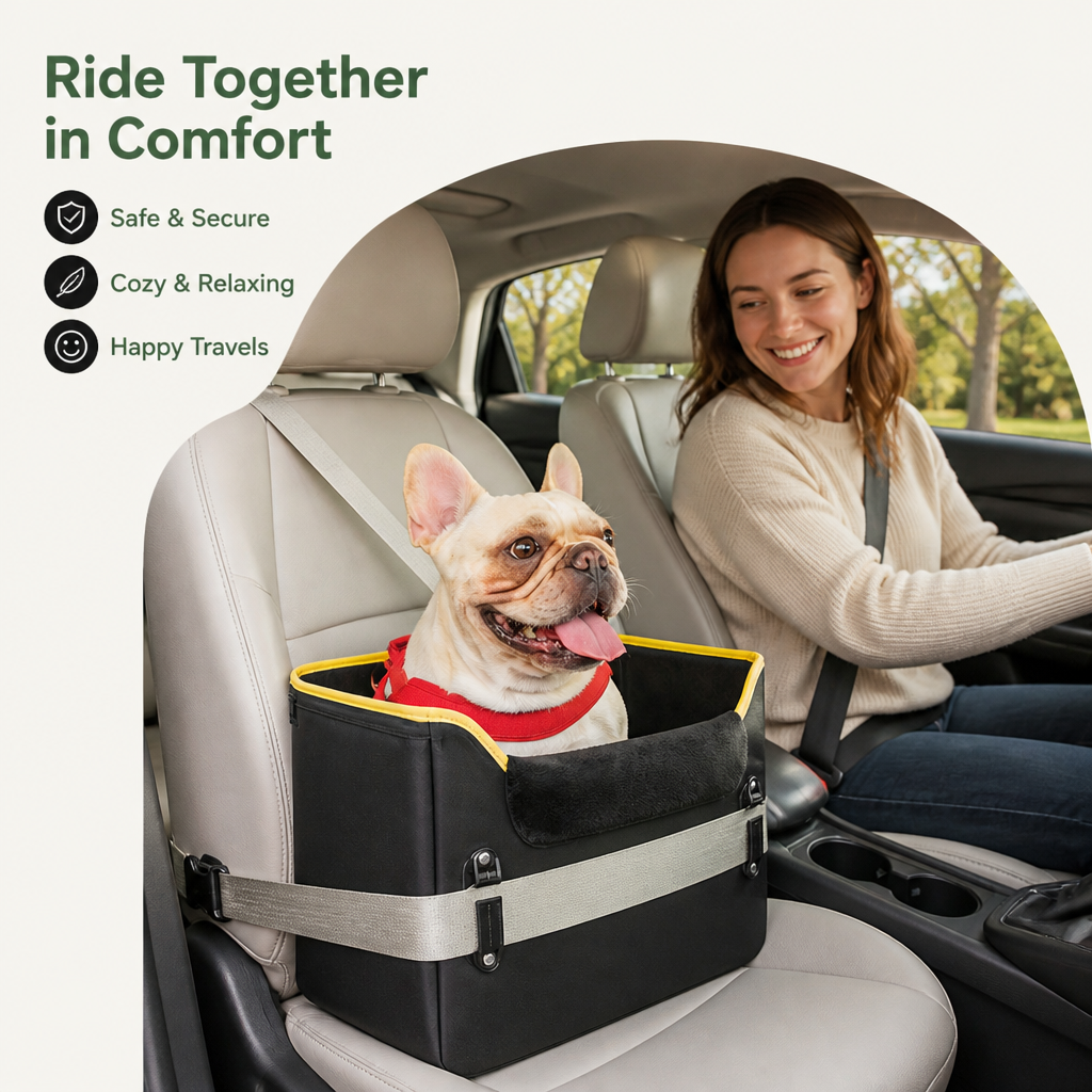 DogBedHouse Patent Safe Buckles & Clip-On Leash Booster Seat