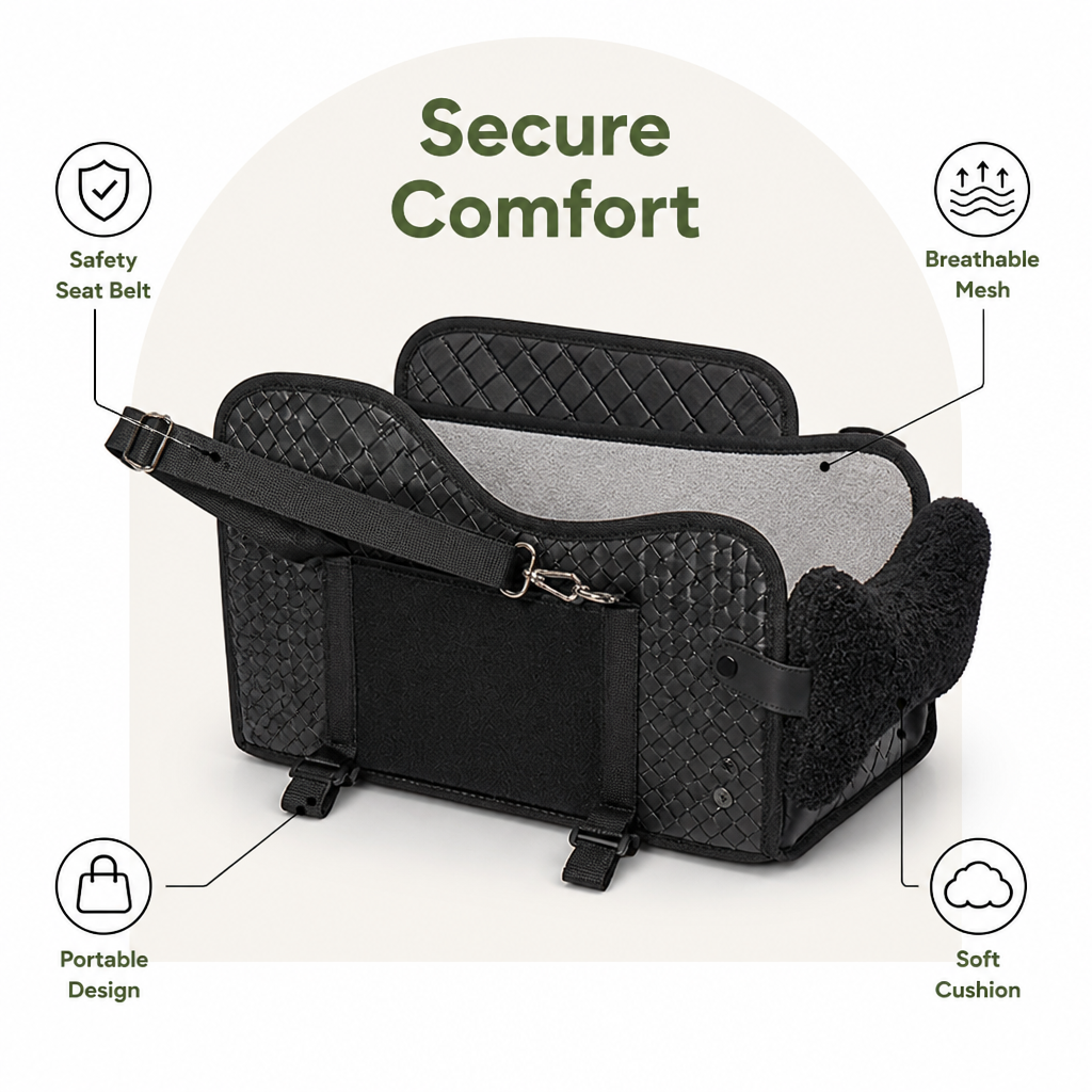 DogBedHouse Breathable Mesh & Cushion Center Console Booster Seat