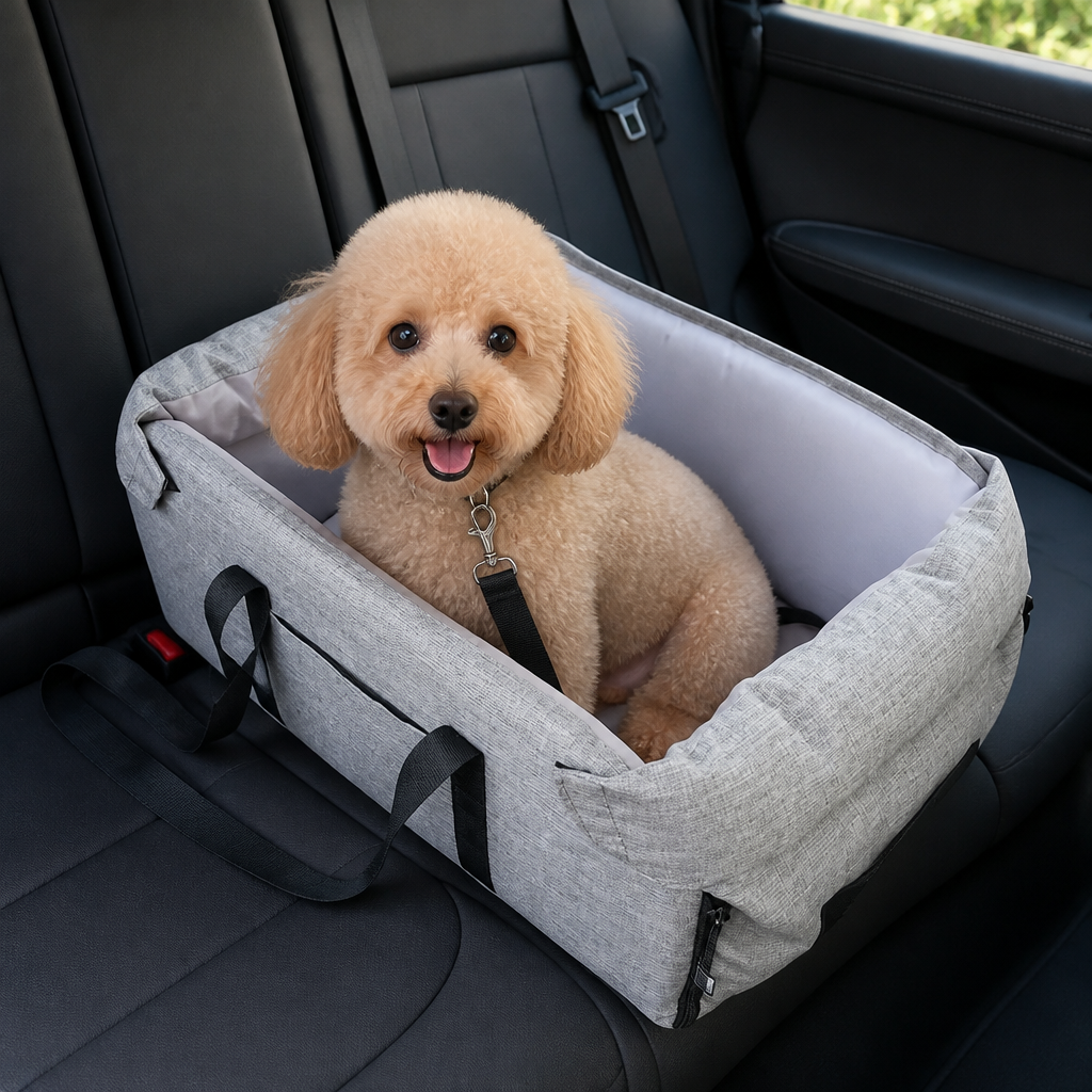 DogBedHouse Portable Waterproof & Washable Car Booster Seat (Removable Pad)