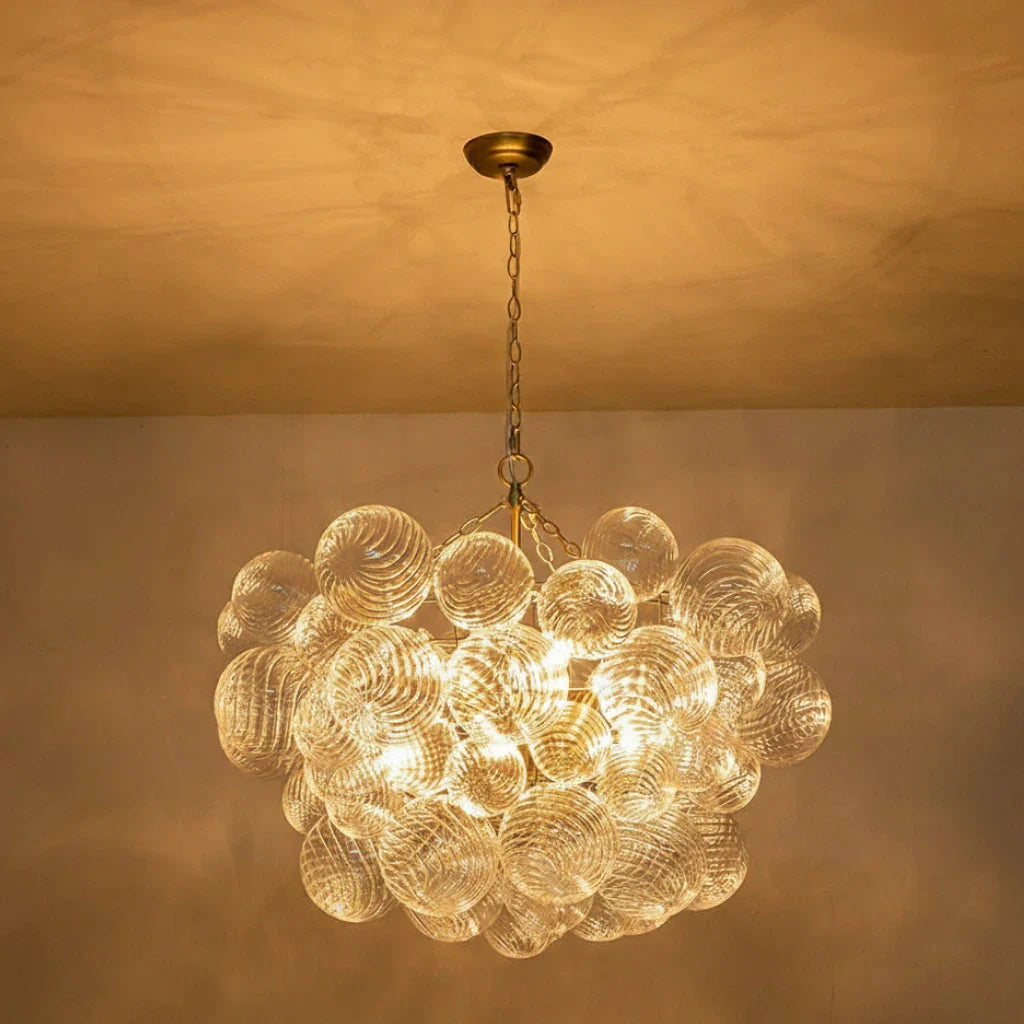 Eleni Clear Ribbed Glass Bubble Chandelier