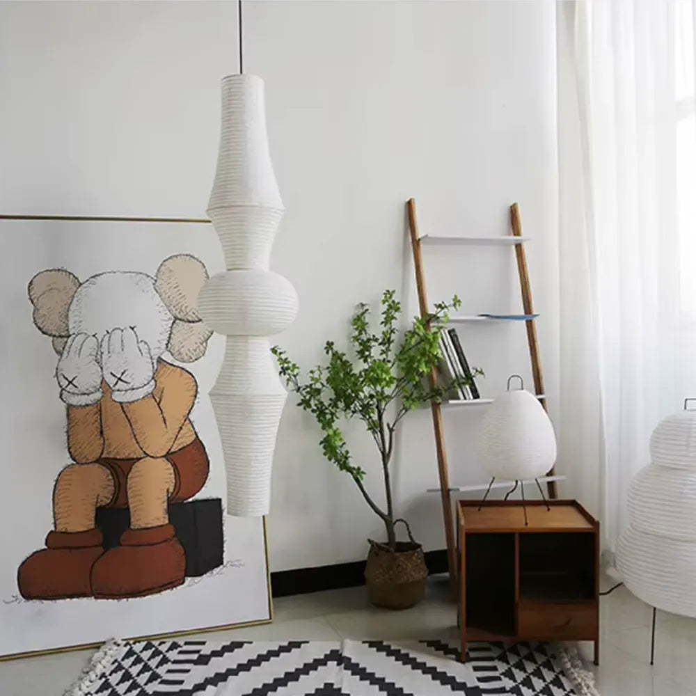 Pascal Japanese Rice Paper Pendant Lantern Light