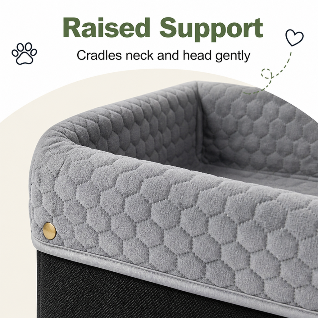 DogBedHouse Non-Slip Memory Foam & Adjustable Straps Booster Seat (Removable Cover)