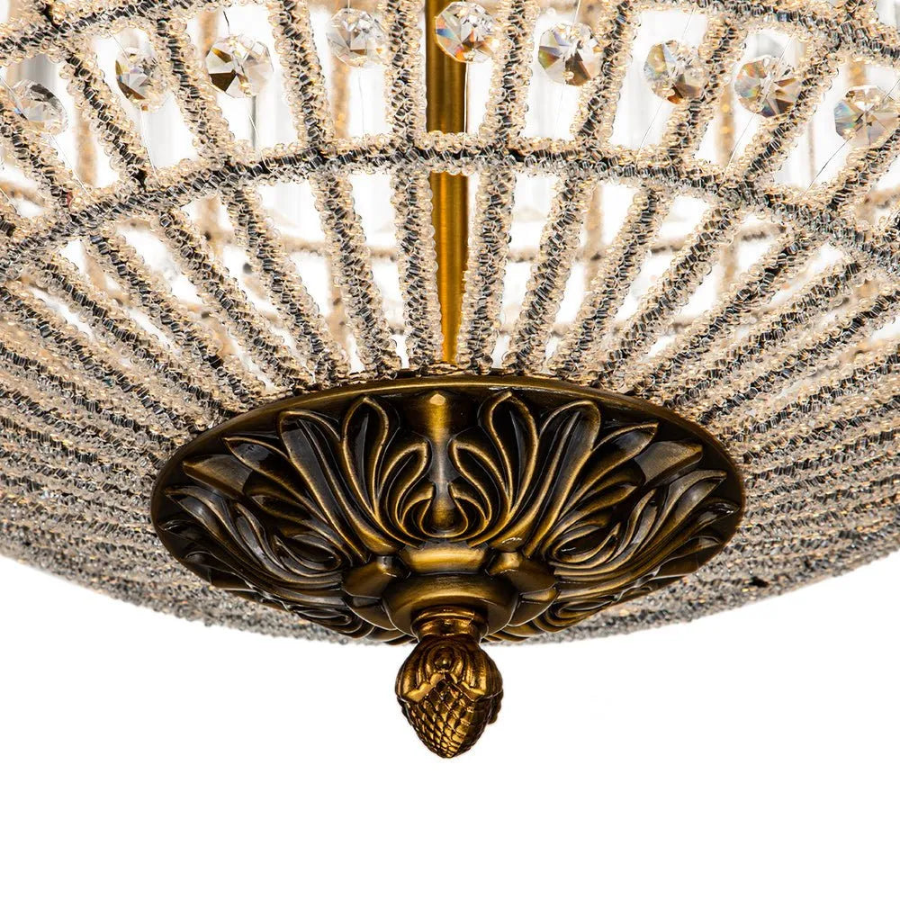 Vera Vintage Antiqued Globe Crystal Chandelier Light