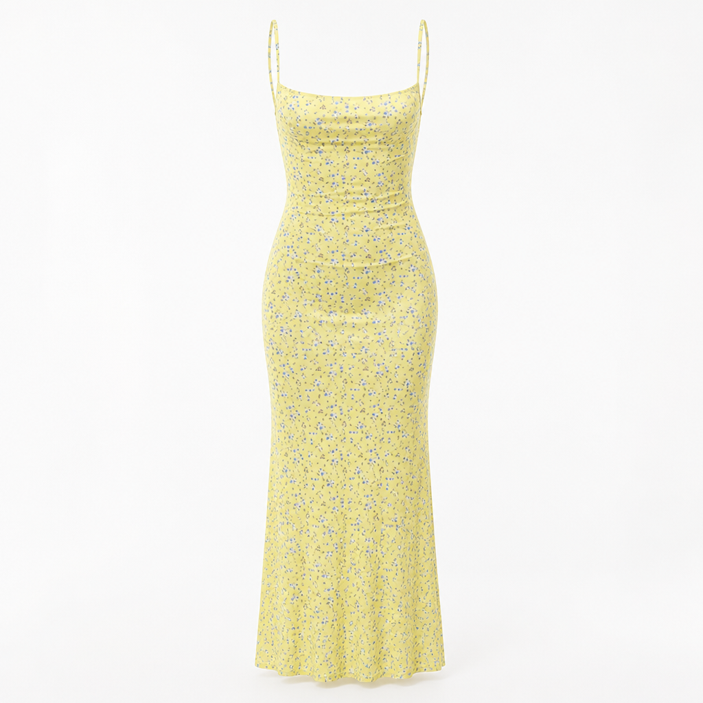 Floral Slim-Fit Backless Sundress