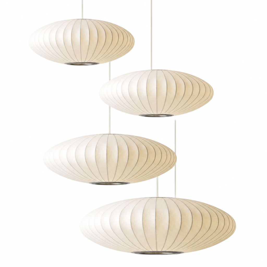 Pendant Light | Modern Wabi-Sabi Silk Shade | E27 Socket & Dimmable Compatible | Adjustable Height