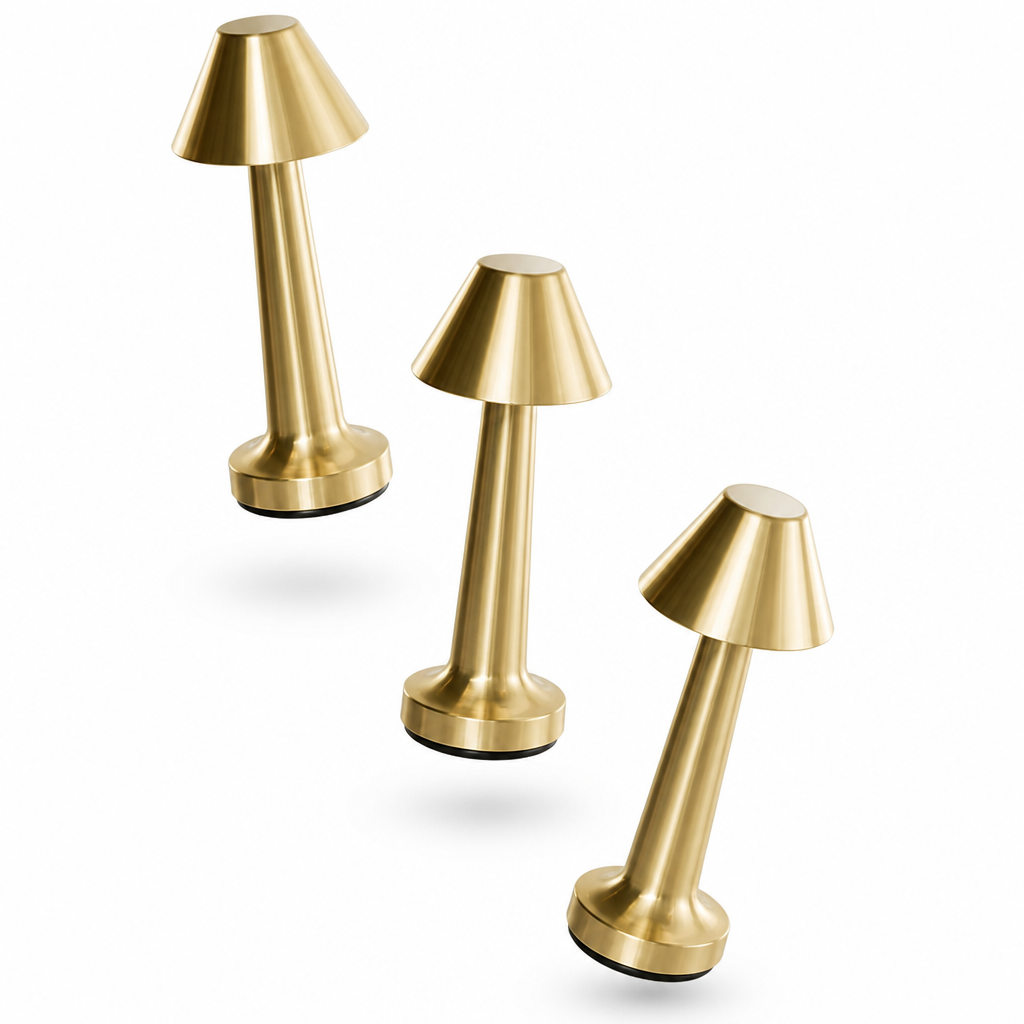 Wireless Table Lamp | Retro Dimmable Design | Metal Rechargeable | Cozy Ambient Lighting