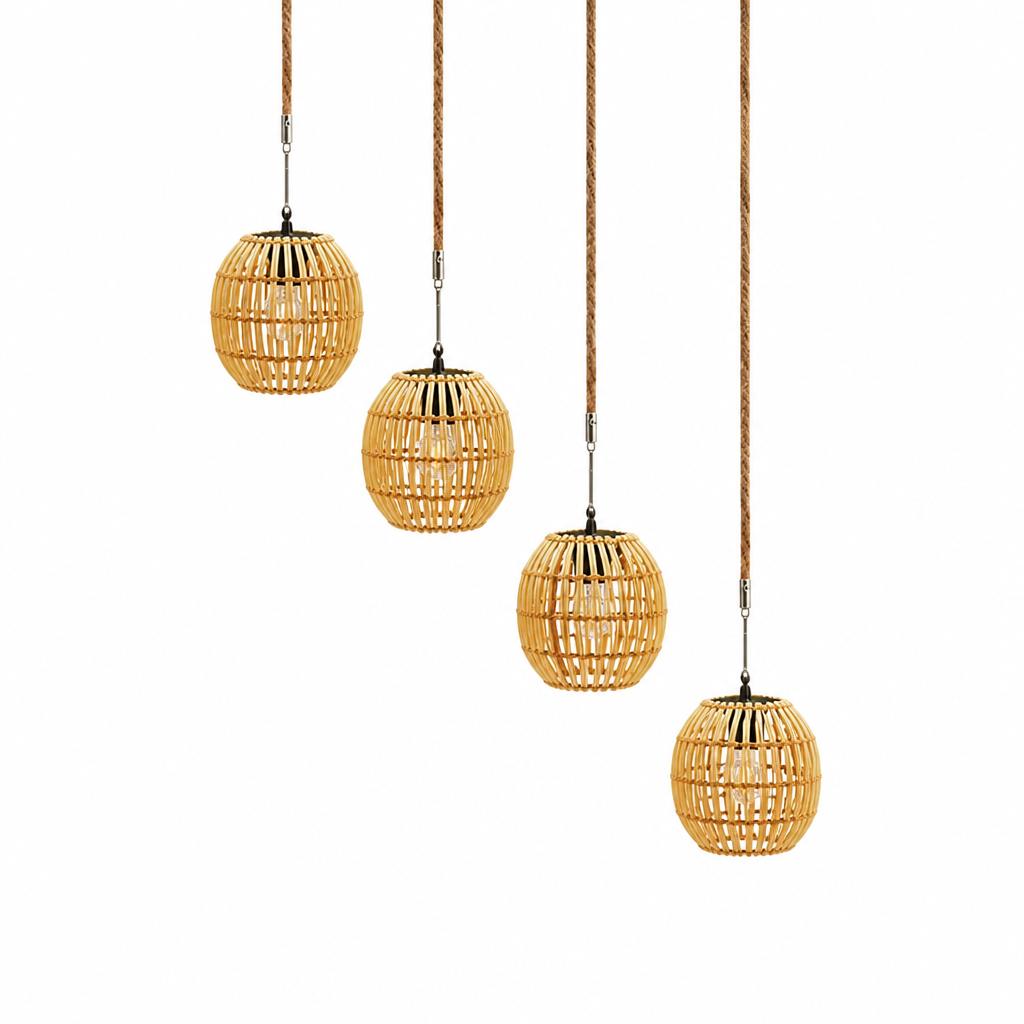 Outdoor Hanging Light | Solar-Powered LED Lantern | Woven Iron Frame, Vintage Yellow, 29×19 cm