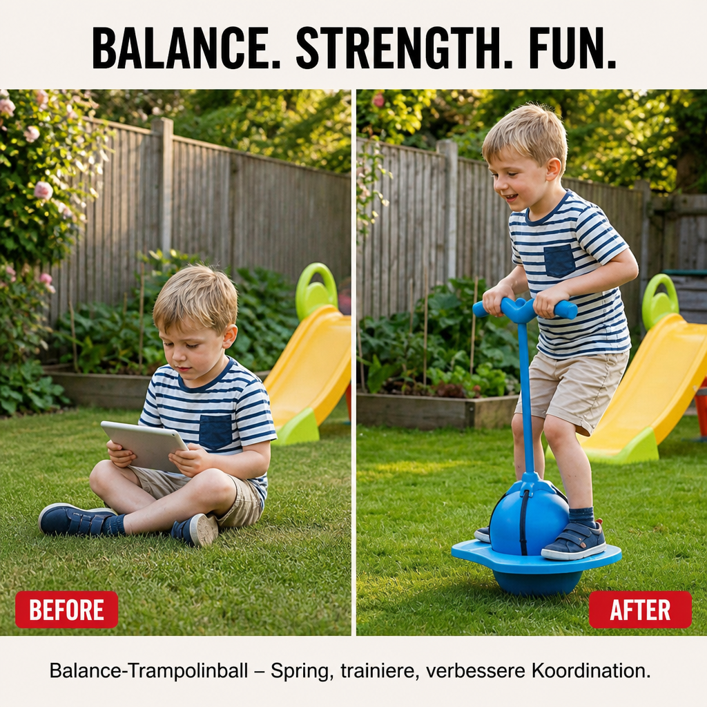 Balance-Trampolinball – Geeignet für Kinder und Erwachsene – Koordination, Bewegung & Spaß für den Heimgebrauch