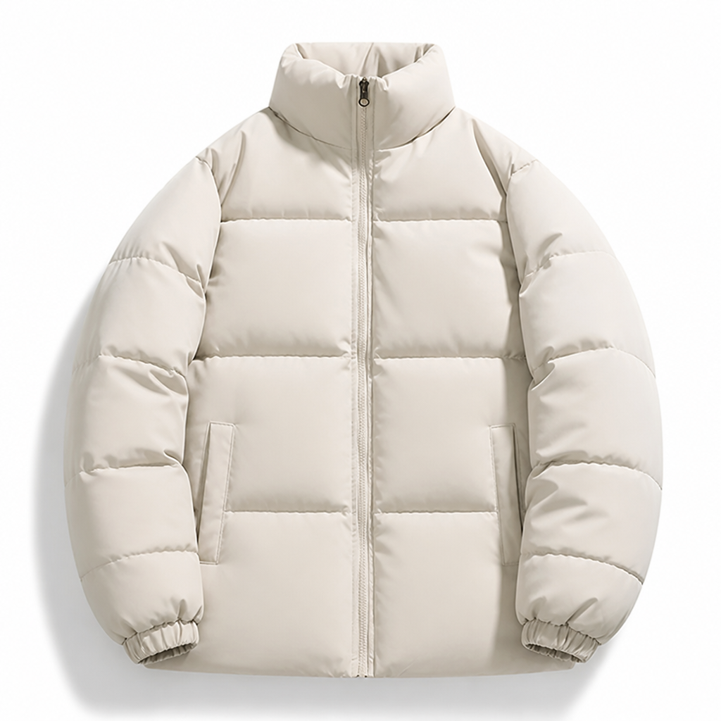Men's Down Puffer Jacket Down-Filled | Regular Fit | High Collar, Front Zip, Insulated | Winter Coat | Smart Casual