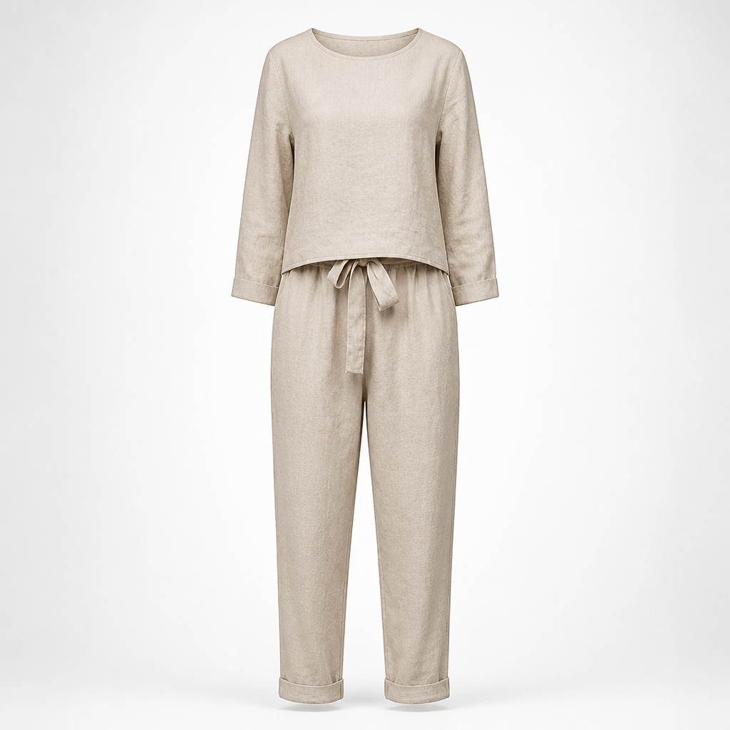 Women's Linen Jumpsuit Set | Relaxed Fit | Eco-Friendly Coordinated Top & Pants | Summer Outfit, Holiday Outfit