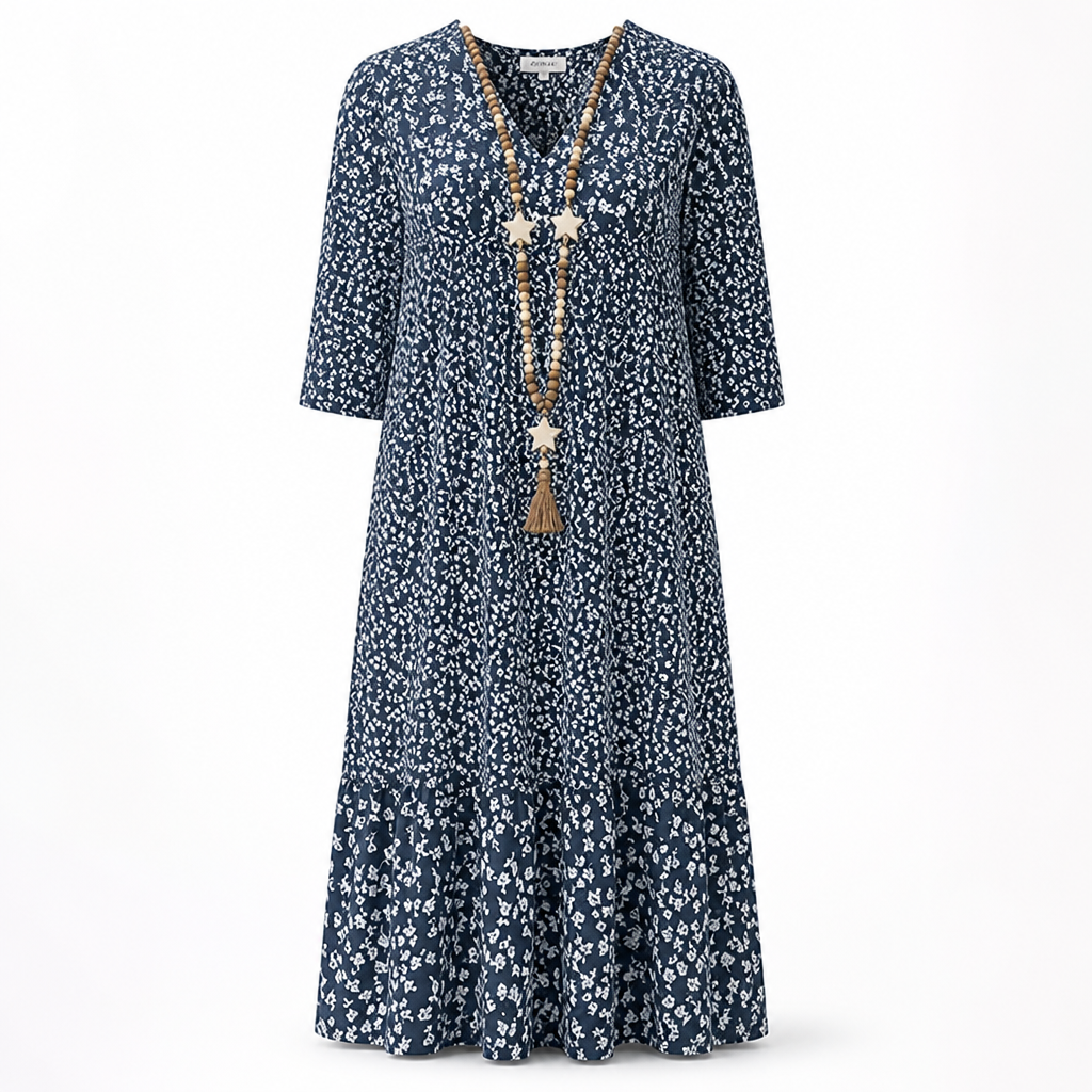 Women's Midi Dress | Regular Fit | Classic Cut, Tailored Seams | Summer Dress | Wedding Guest Outfit | Smart Casual | Workwear