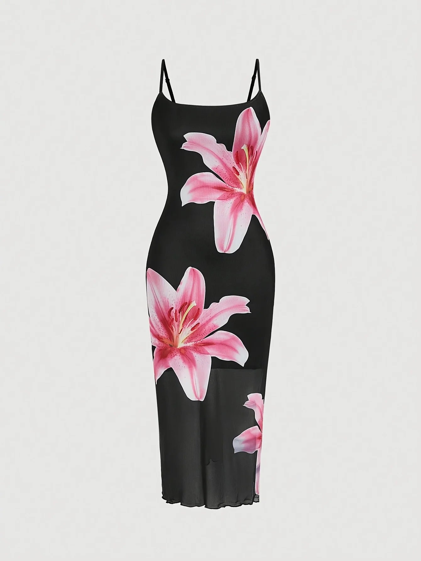 Elegant floral print sundress, resort-style dress