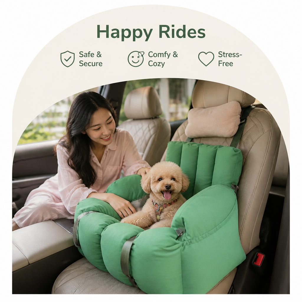 DogBedHouse Waterproof & Washable Pet Car Seat (Removable Cover)