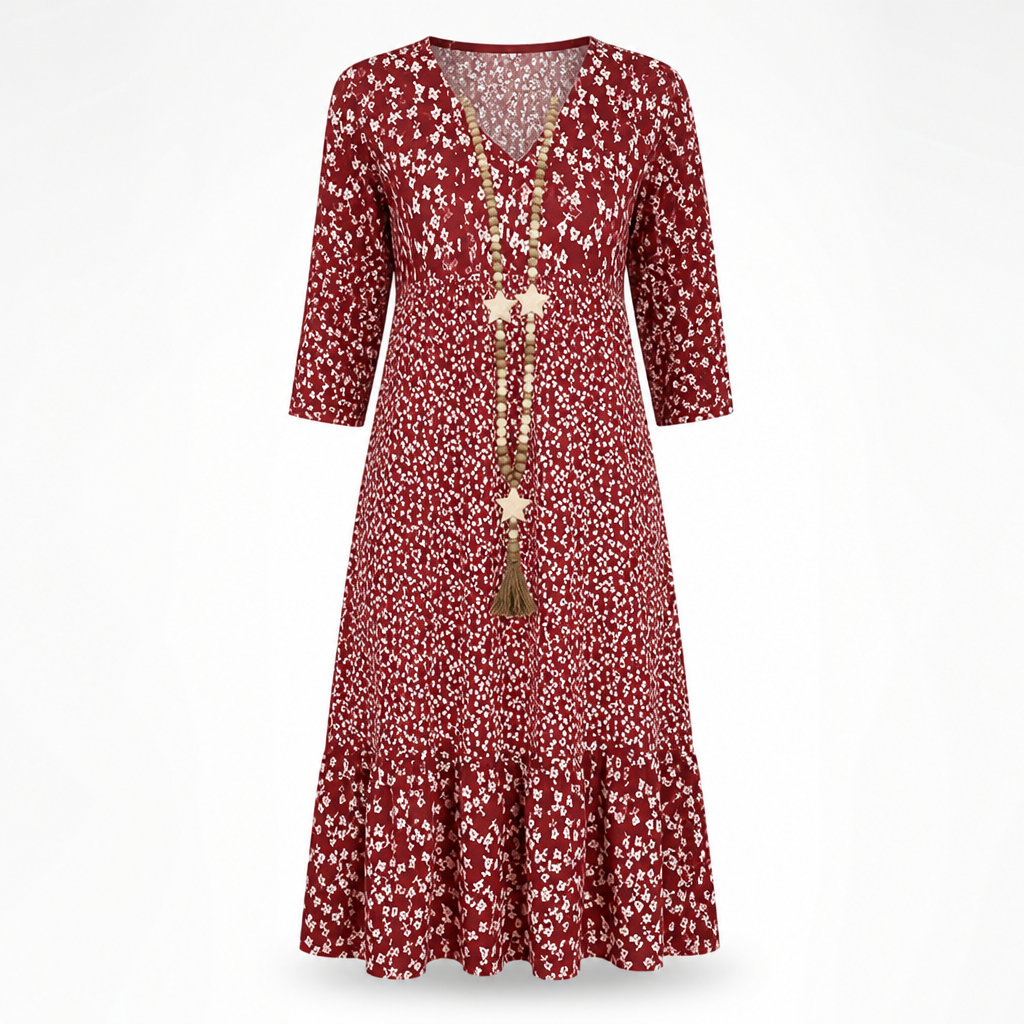 Women's Midi Dress | Regular Fit | Classic Cut, Tailored Seams | Summer Dress | Wedding Guest Outfit | Smart Casual | Workwear