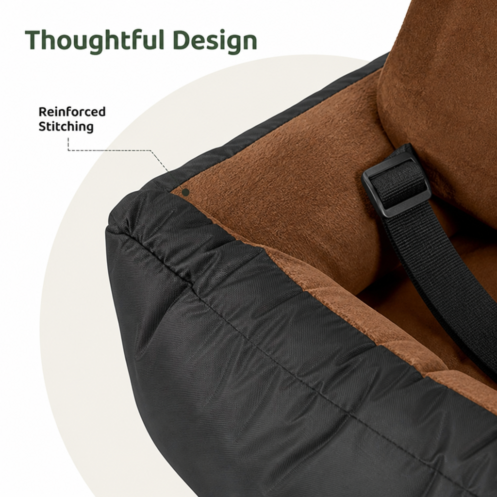 DogBedHouse Washable Fleece & Clip-On Safety Dog Booster Seat