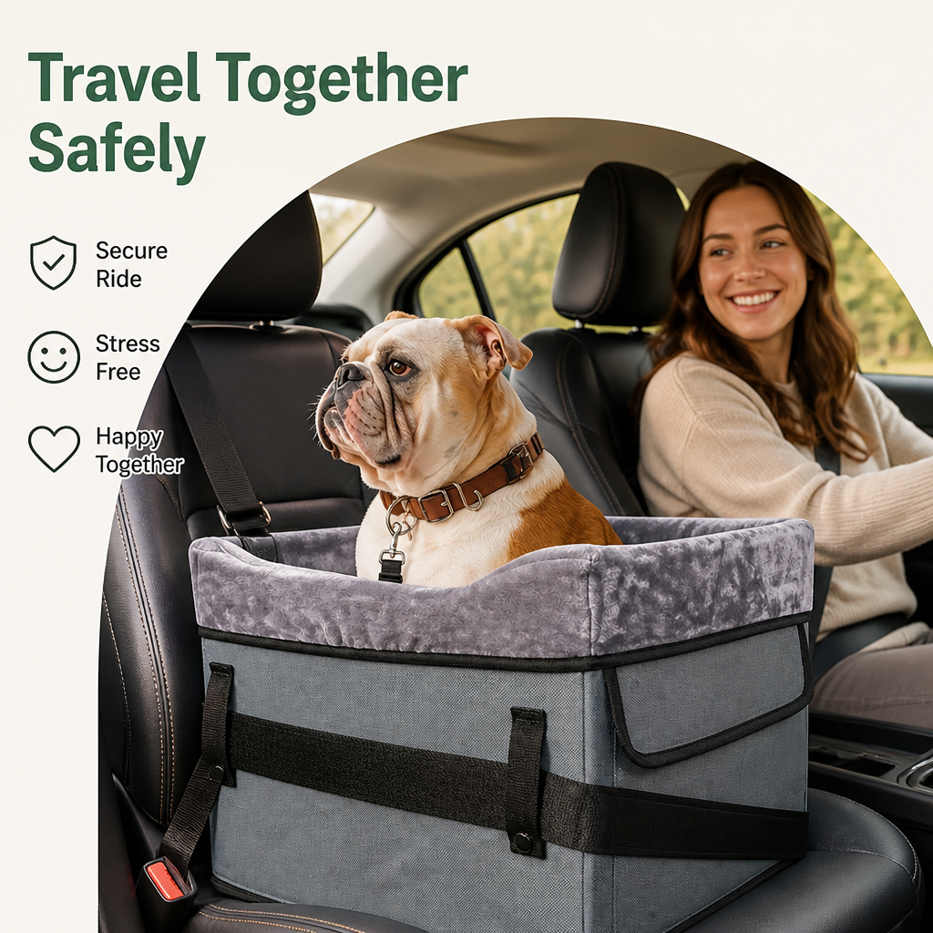DogBedHouse Clip-On Safety & Adjustable Dog Car Seat