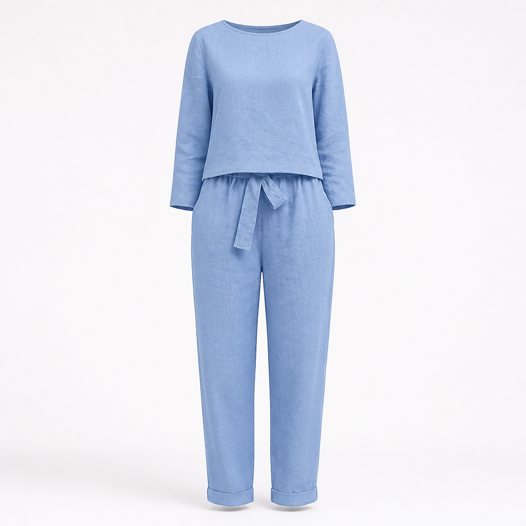 Women's Linen Jumpsuit Set | Relaxed Fit | Eco-Friendly Coordinated Top & Pants | Summer Outfit, Holiday Outfit