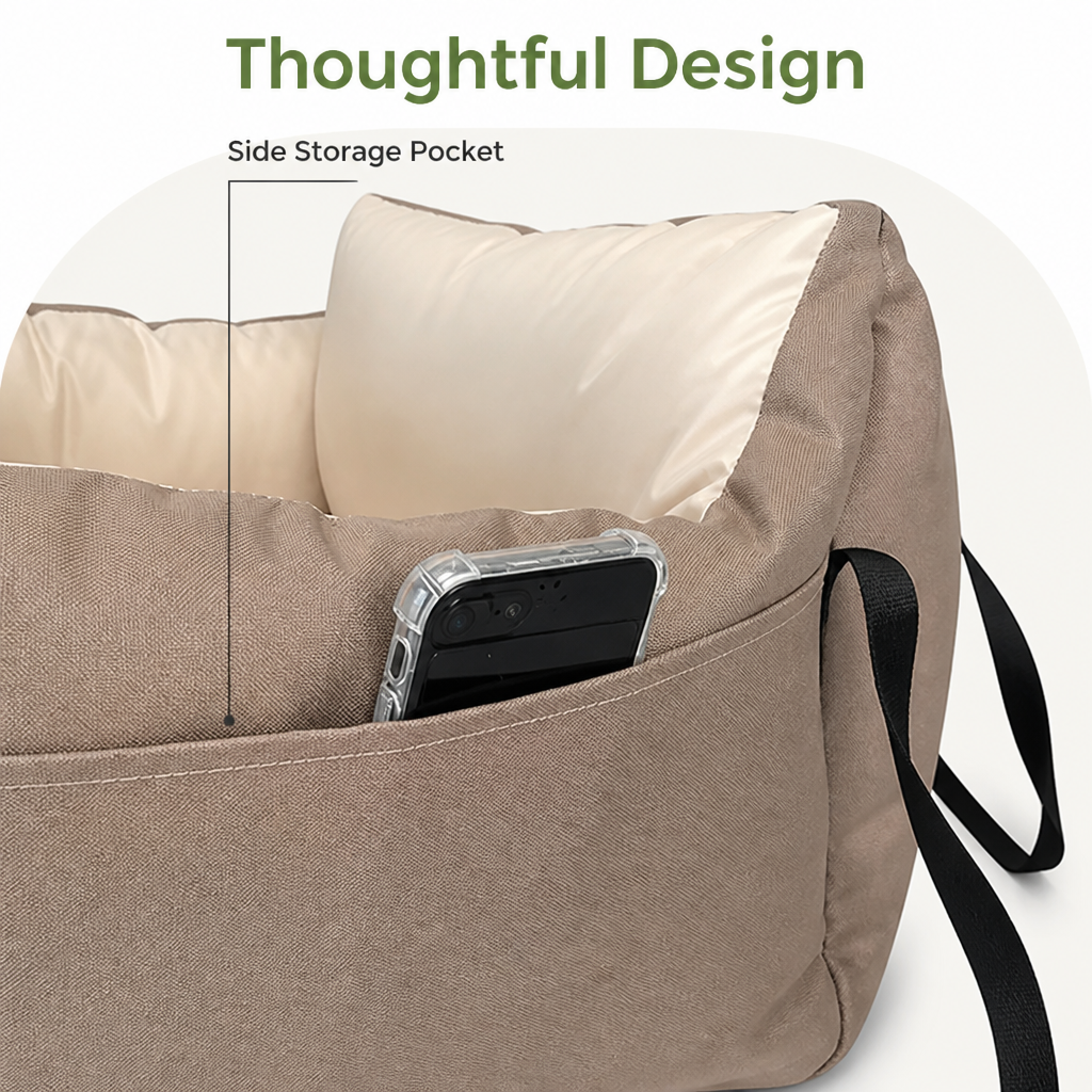 DogBedHouse Integrated Safety Belt & Washable Pet Car Seat (Universal)